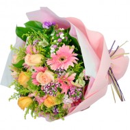 Six Roses Mixed with Six Gerbera Bouquet